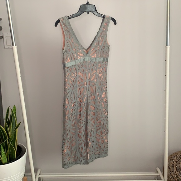COPY - NWOT  Betsey Johnson Lace Grey & Peach Dress - Picture 3 of 11